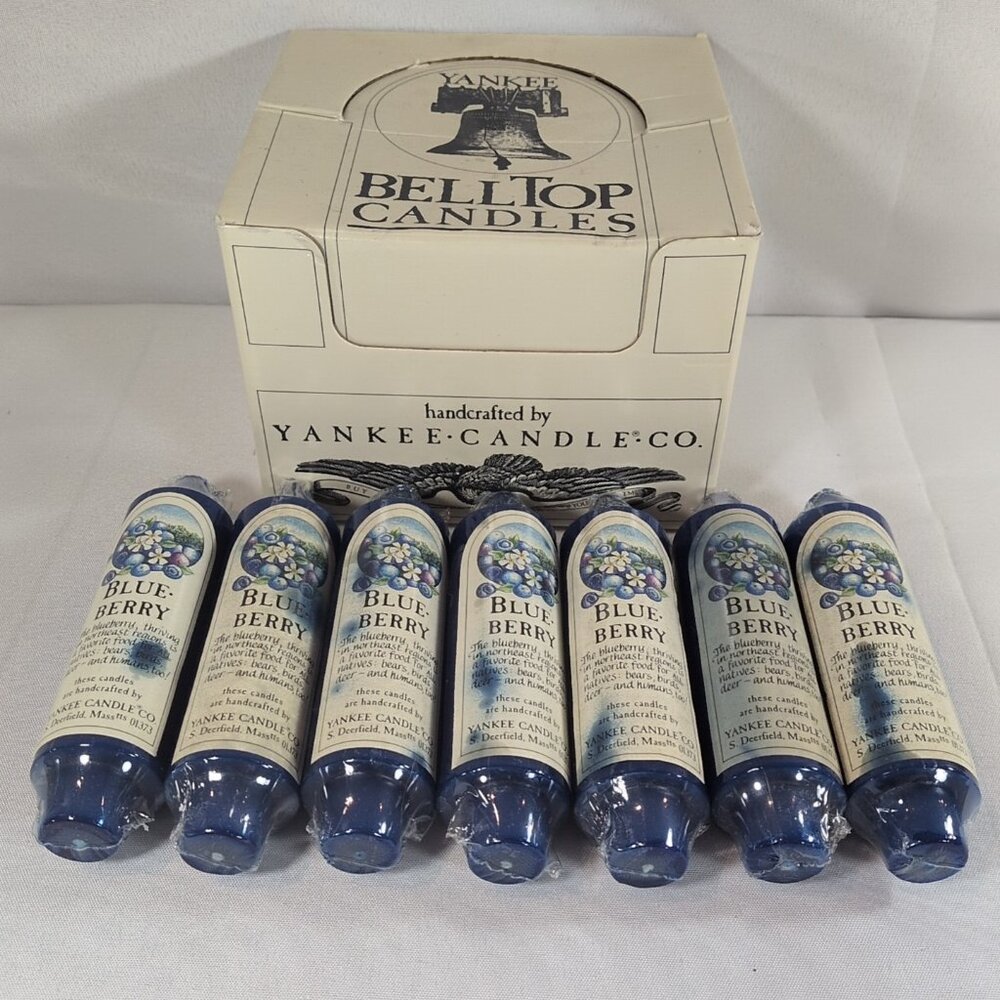 Yankee Candle Bell Top Candles 7 Lot Blueberry Blue NEW SEALED 01373 Belltop